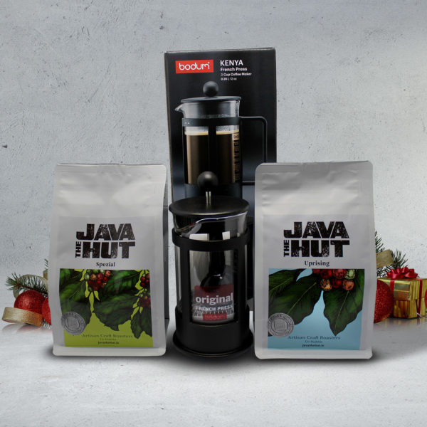 Coffee bags and French press Christmas hamper