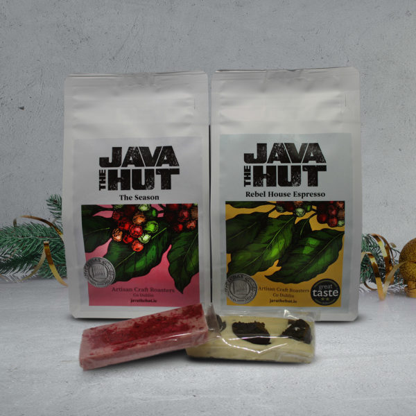 Coffee bags and handmade chocolate Christmas hamper